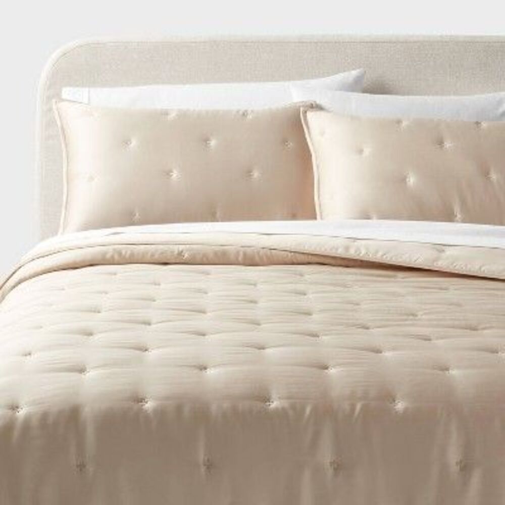 Threshold - Full/Queen Luxe TENCEL Lyocell Comforter and Sham  Khaki